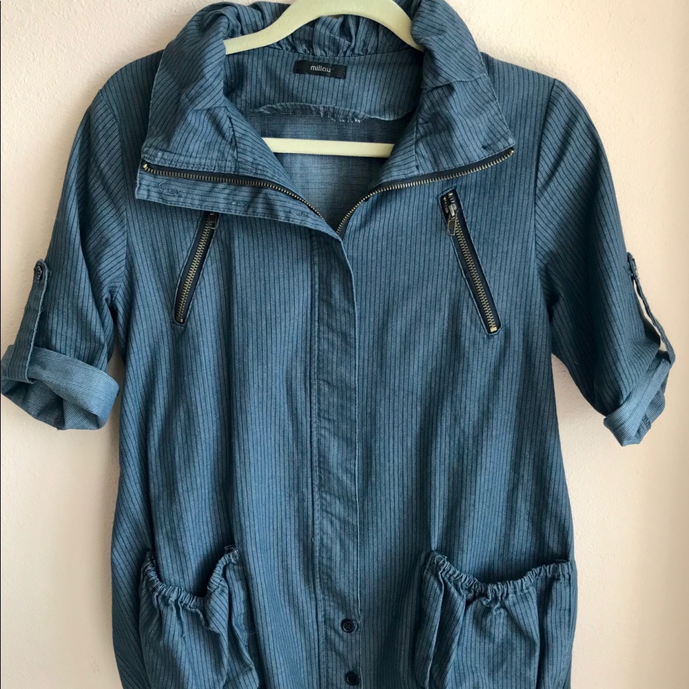 Millau Denim Pinstripe Short Sleeve Jacket